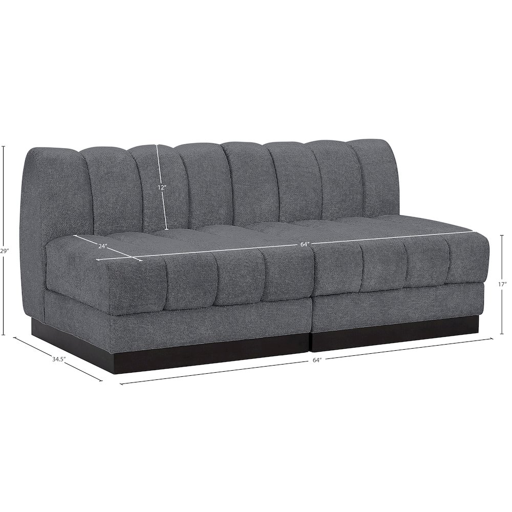 Quinn Grey Chenille Fabric Modular Sofa. Picture 10