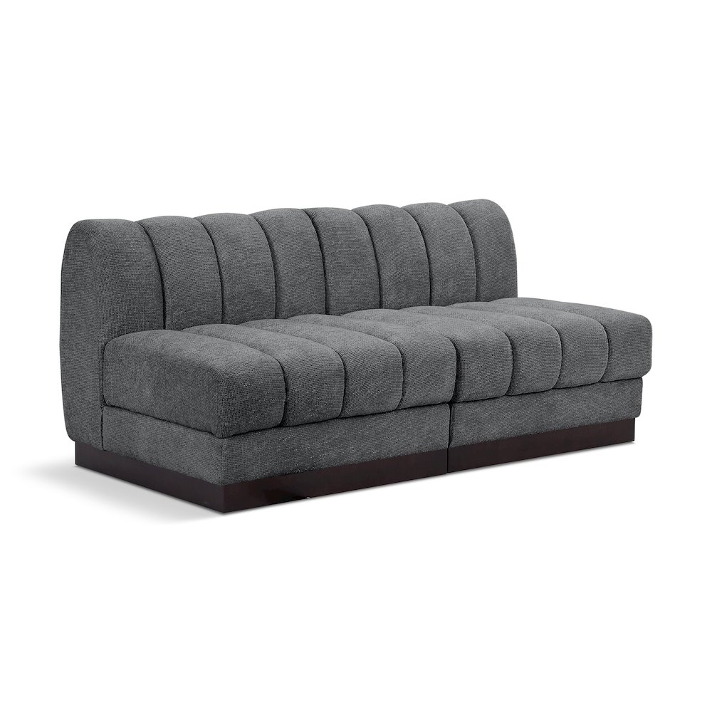 Quinn Grey Chenille Fabric Modular Sofa. Picture 1