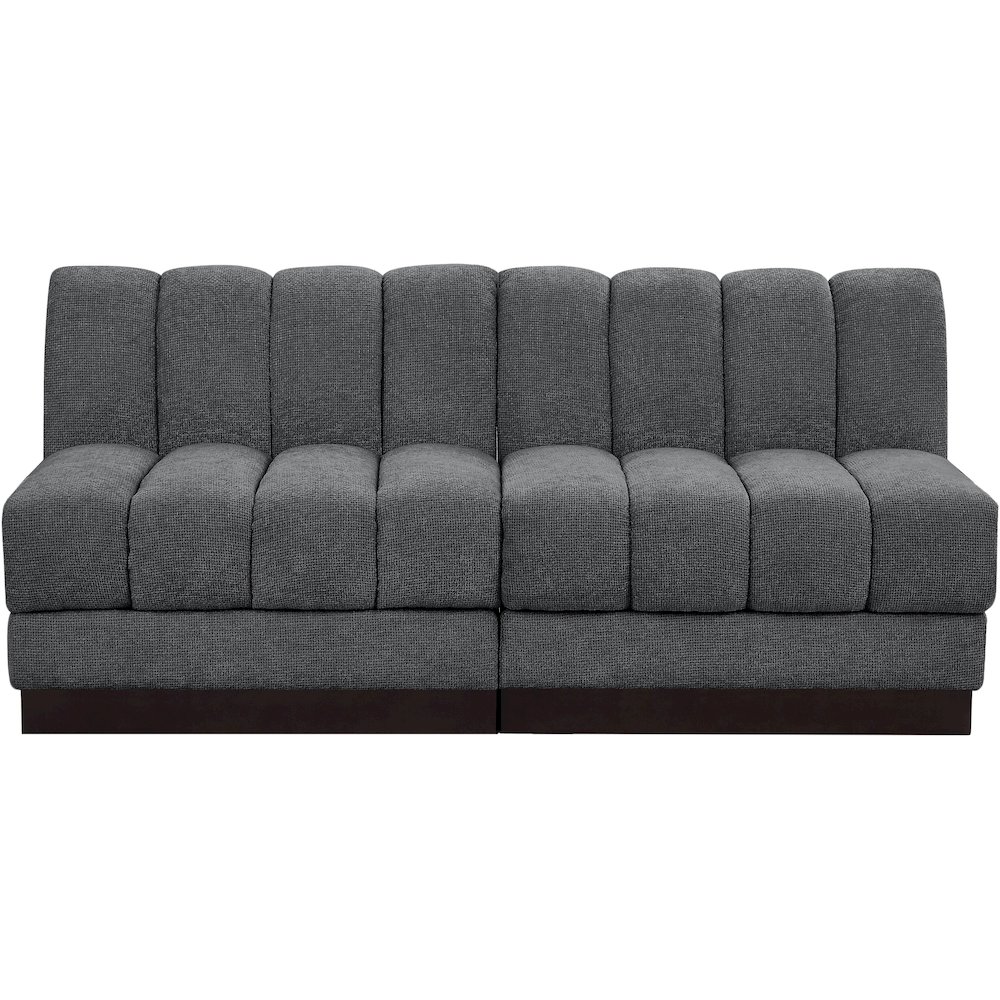 Quinn Grey Chenille Fabric Modular Sofa. Picture 4