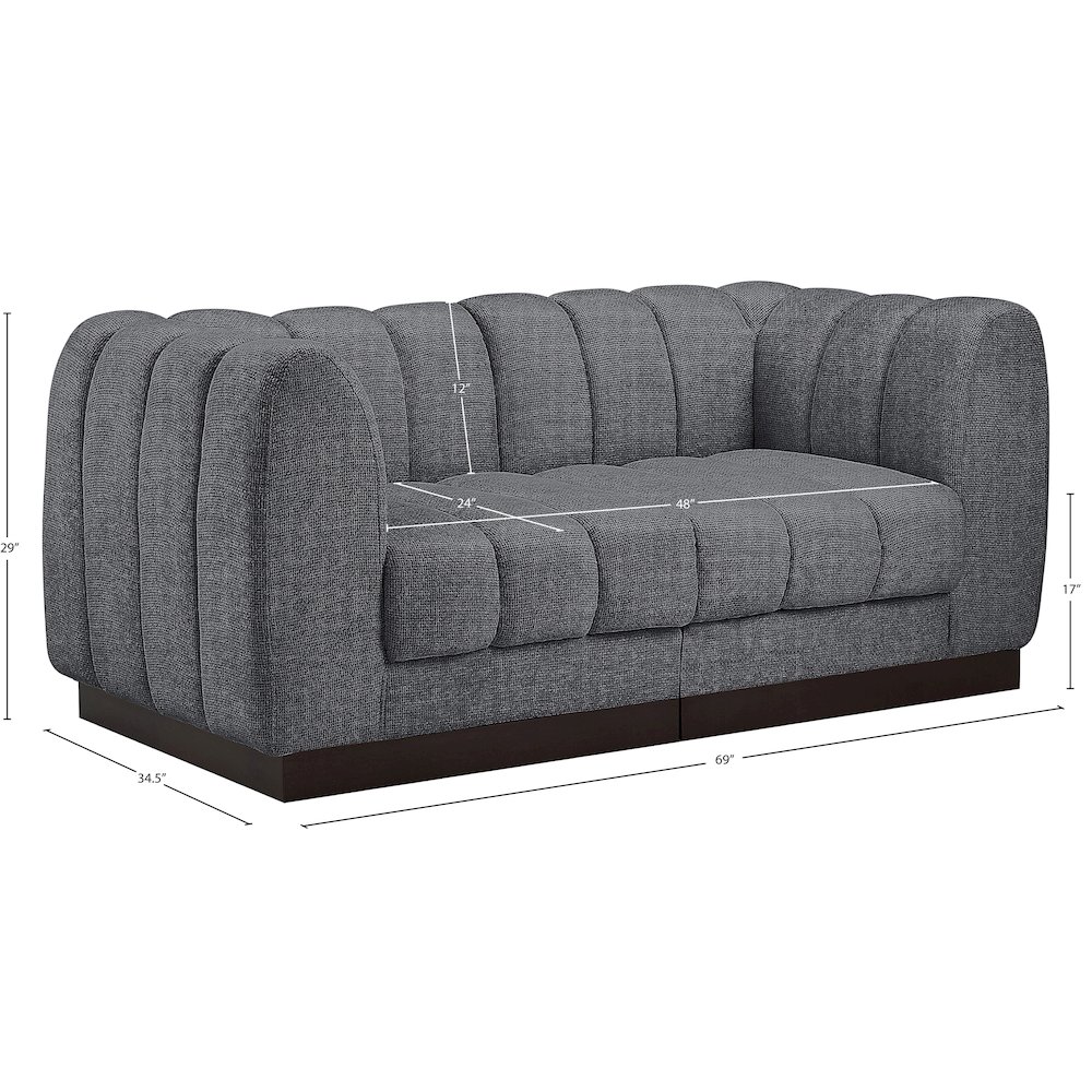 Quinn Grey Chenille Fabric Modular Sofa. Picture 10