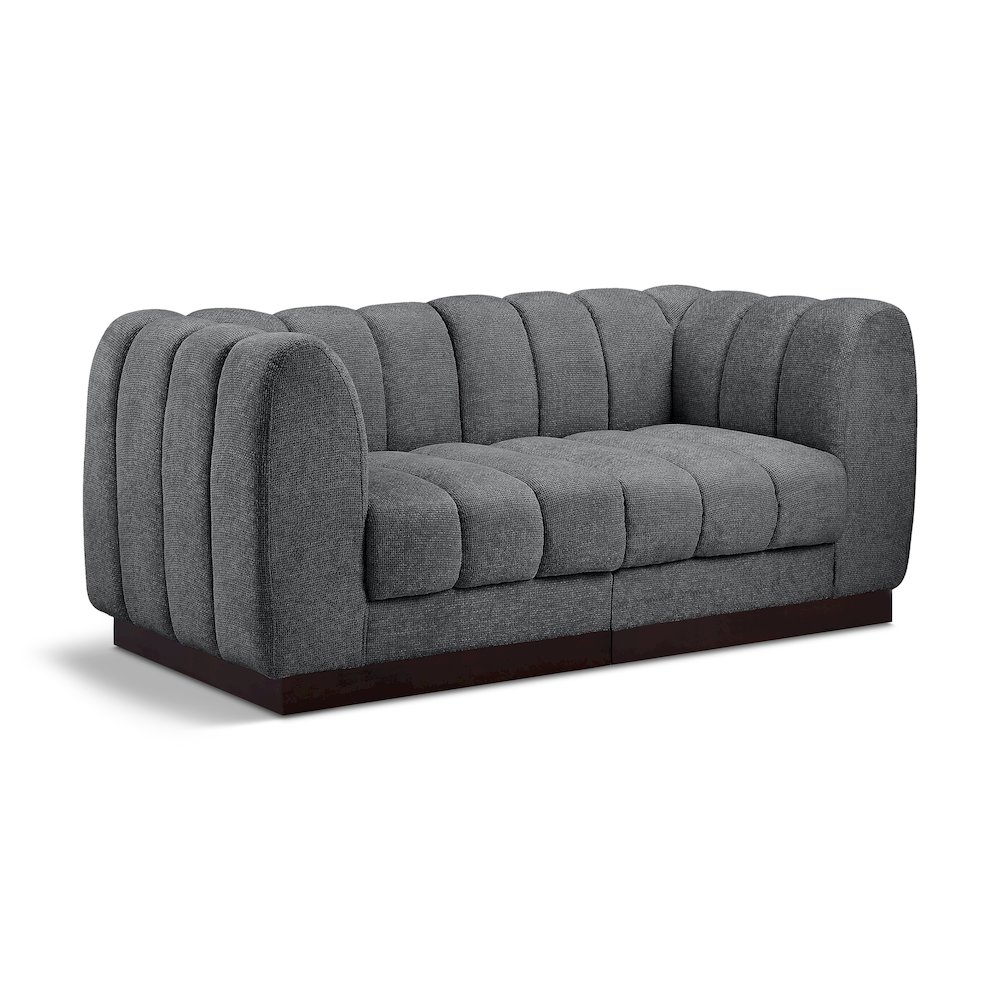 Quinn Grey Chenille Fabric Modular Sofa. Picture 1