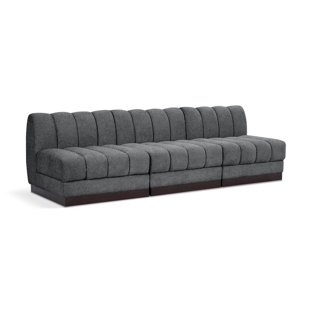 Quinn Grey Chenille Fabric Modular Sofa. Picture 1