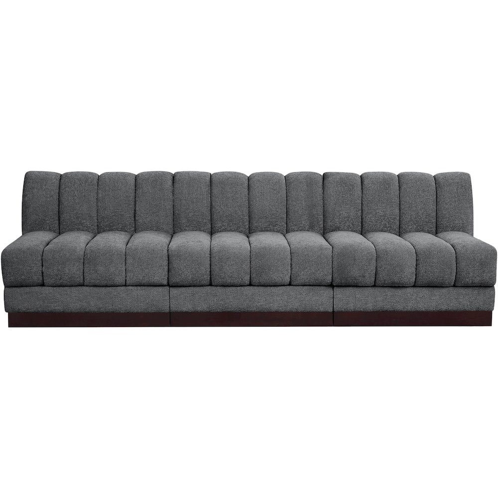 Quinn Grey Chenille Fabric Modular Sofa. Picture 4