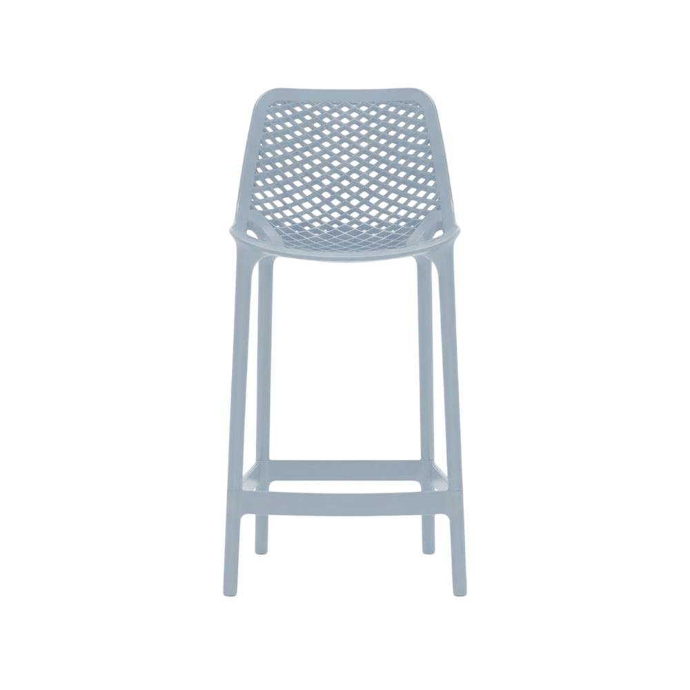 Set Of 4 Sky Blue Outdoor Patio Bar Stools, Protective Finish, Contemporary. Picture 4