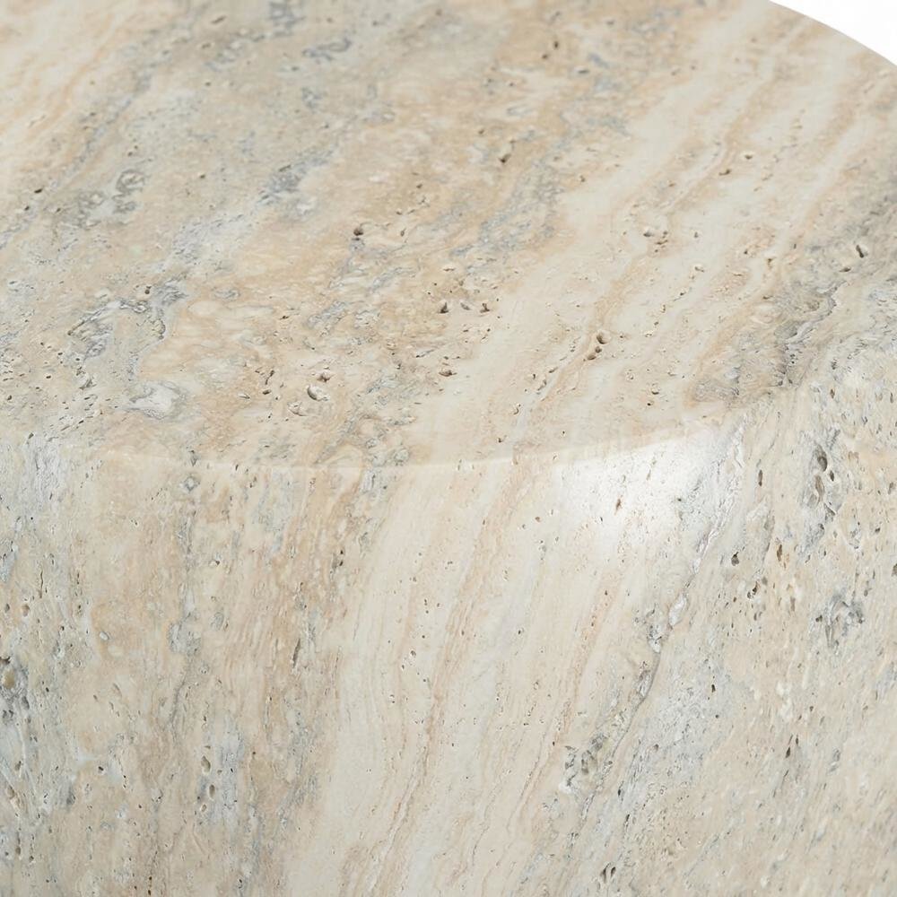 Concrete And Fiberglass Indoor/Outdoor Round End Table With Art Deco Style. Picture 5