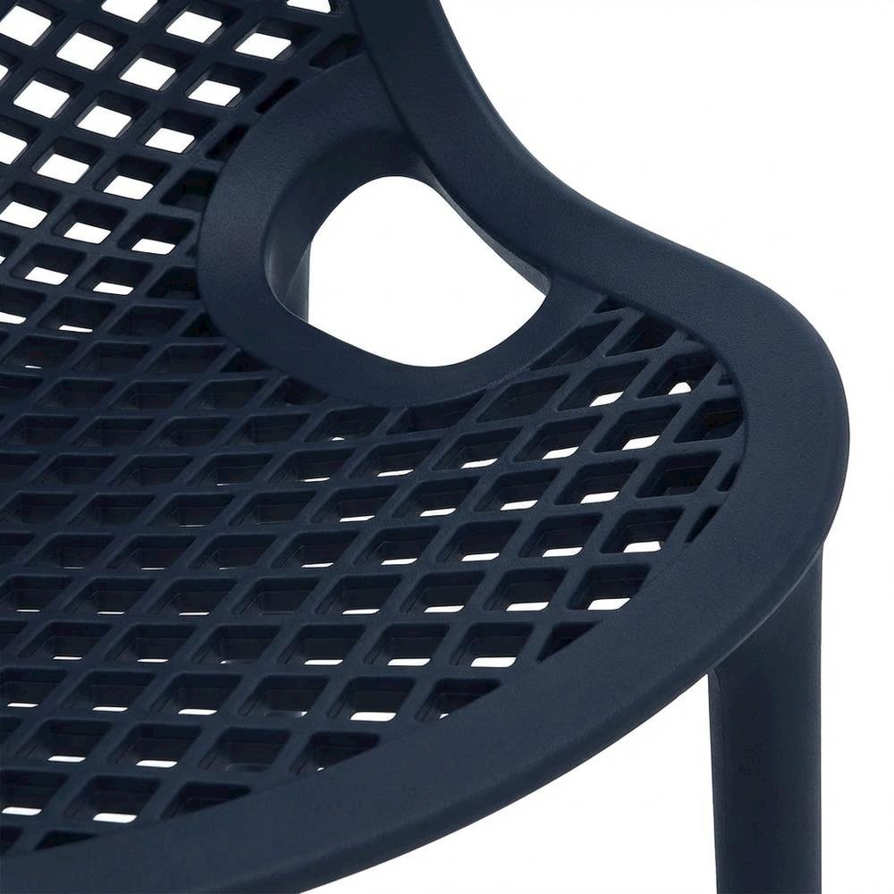 Navy Outdoor Patio Stool Set Of 4, Protective Finish, Contemporary Style. Picture 5