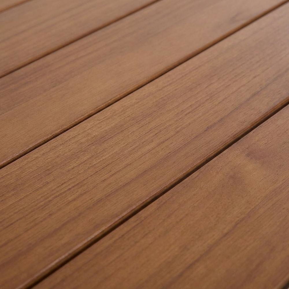 Outdoor Patio Dining Table With Aluminum Frame And Teak Finish, 108-Inch Wide. Picture 5