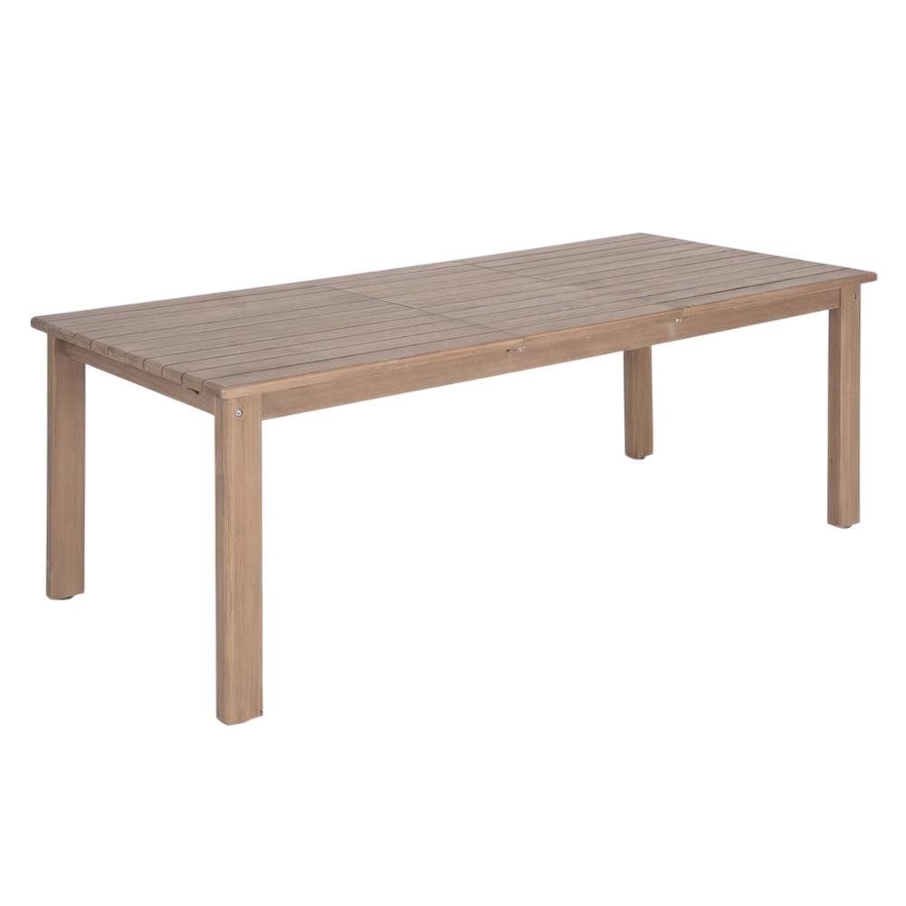 Natural Acacia Wood Outdoor Dining Table With Adjustable Width. Picture 1