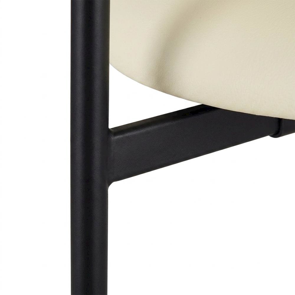 Vegan Leather Counter Stools with Back, Kitchen Island, Cream, Set of 2. Picture 5