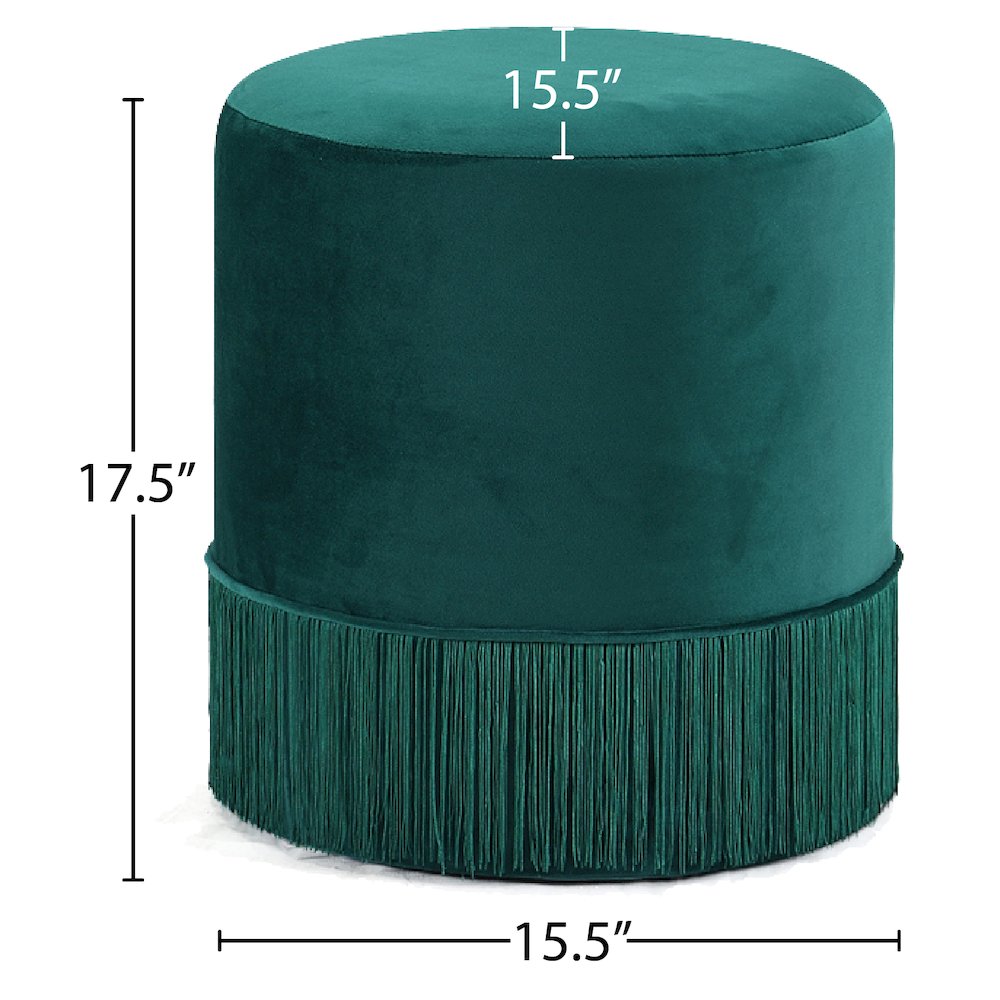 Teddy Green Velvet Ottoman/Stool. Picture 3