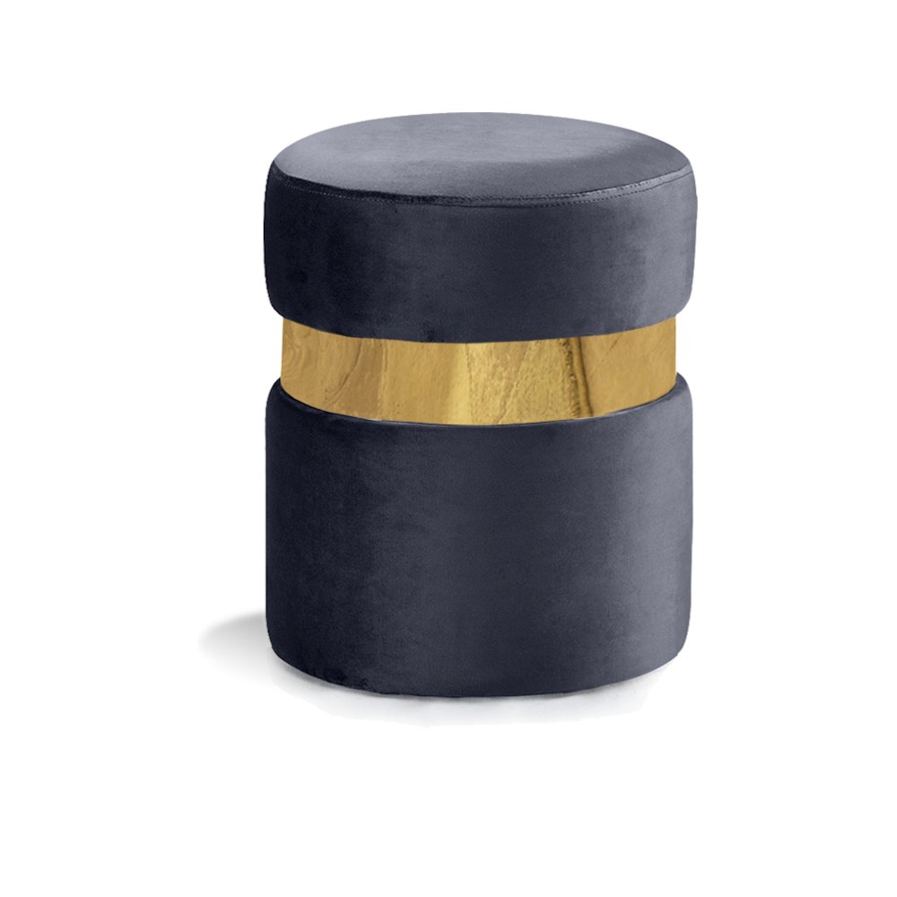 Hailey Grey Velvet Ottoman/Stool. Picture 1