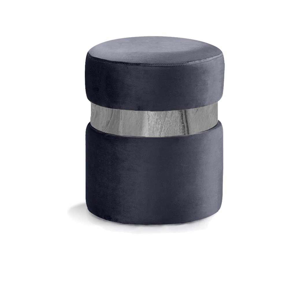 Hailey Grey Velvet Ottoman/Stool. Picture 1