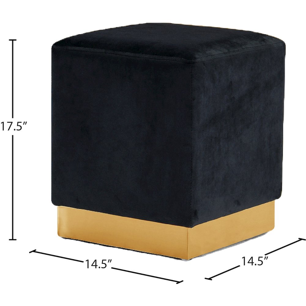 Jax Black Velvet Ottoman/Stool. Picture 3