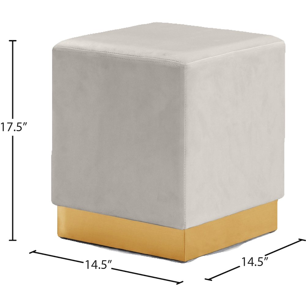 Jax Cream Velvet Ottoman/Stool. Picture 3