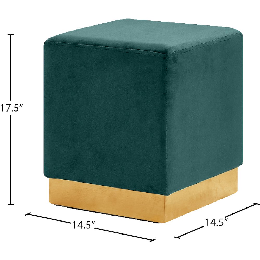 Jax Green Velvet Ottoman/Stool. Picture 3