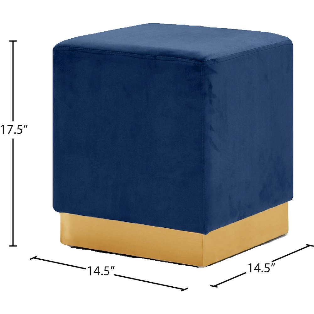 Jax Navy Velvet Ottoman/Stool. Picture 3