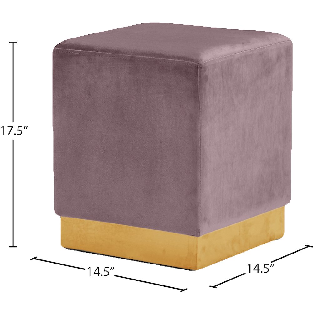 Jax Pink Velvet Ottoman/Stool. Picture 3