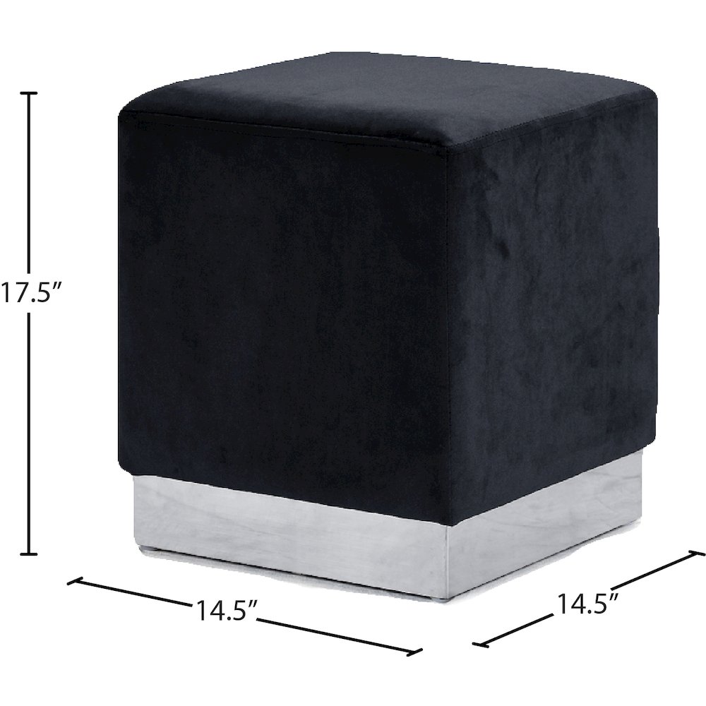 Jax Black Velvet Ottoman/Stool. Picture 3