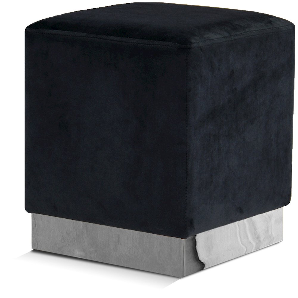 Jax Black Velvet Ottoman/Stool. Picture 1