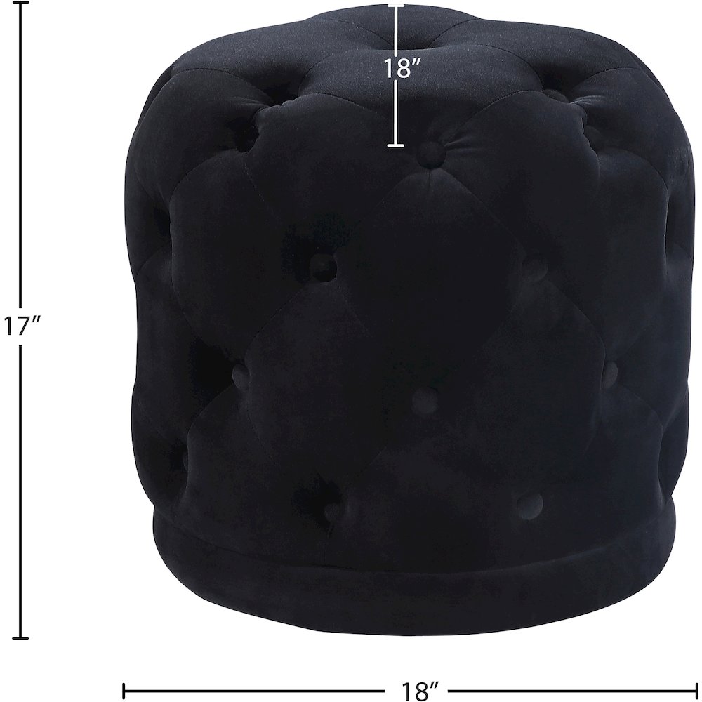 Harper Black Velvet Ottoman/Stool. Picture 3