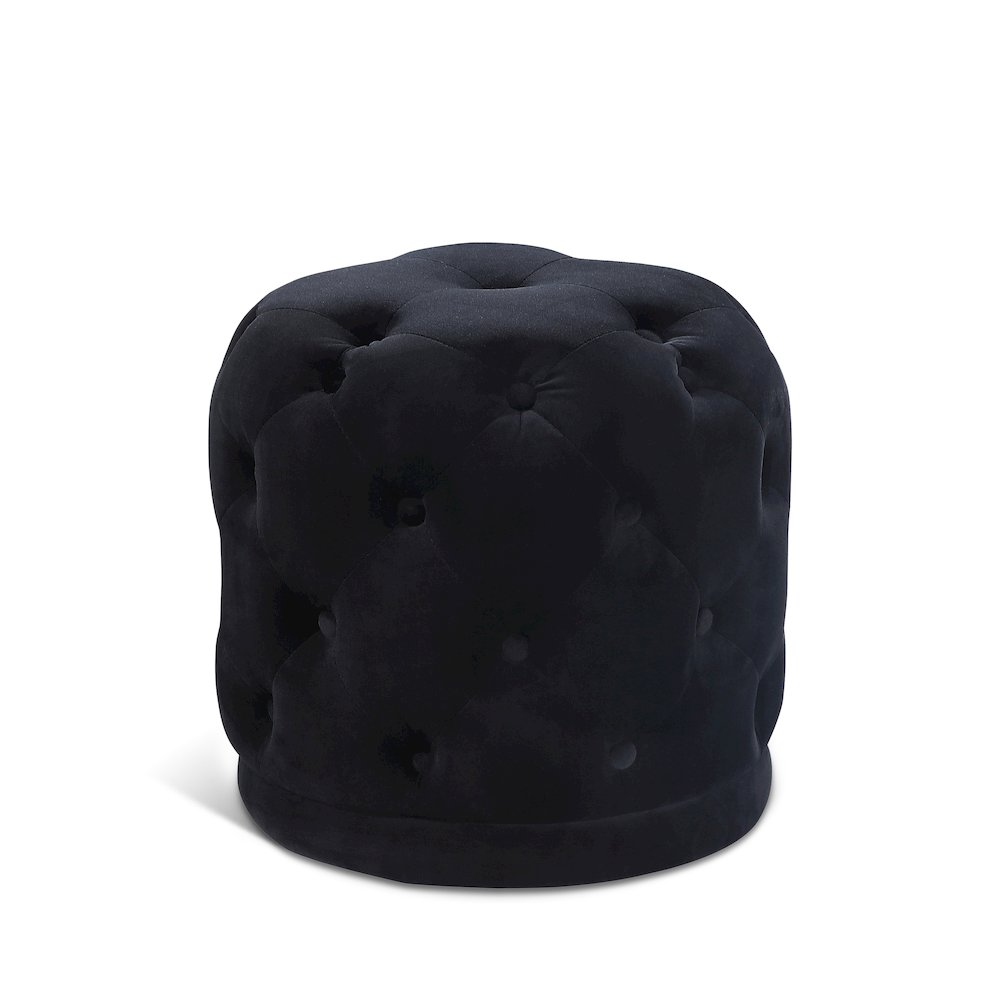 Harper Black Velvet Ottoman/Stool. Picture 1