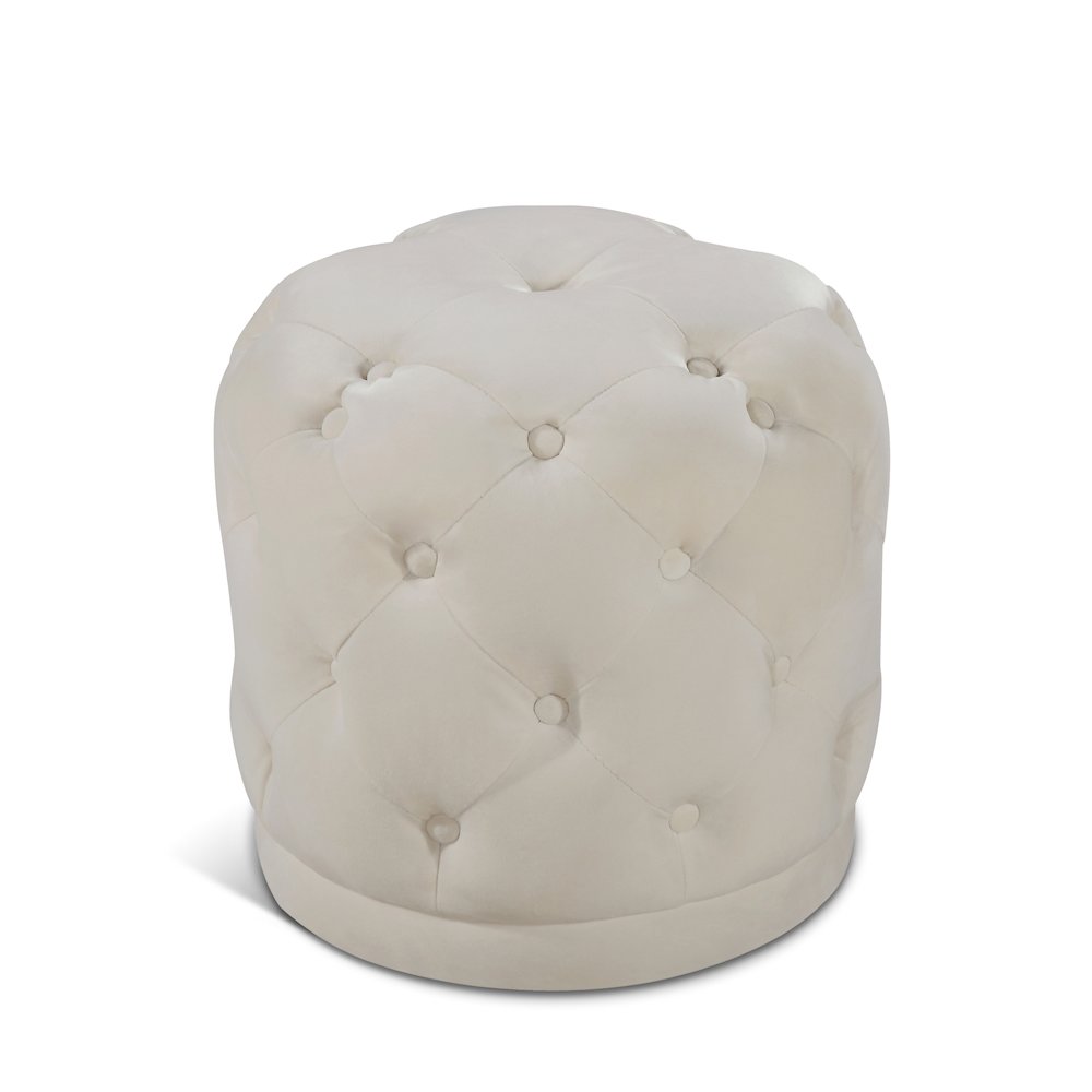 Harper Cream Velvet Ottoman/Stool. Picture 1