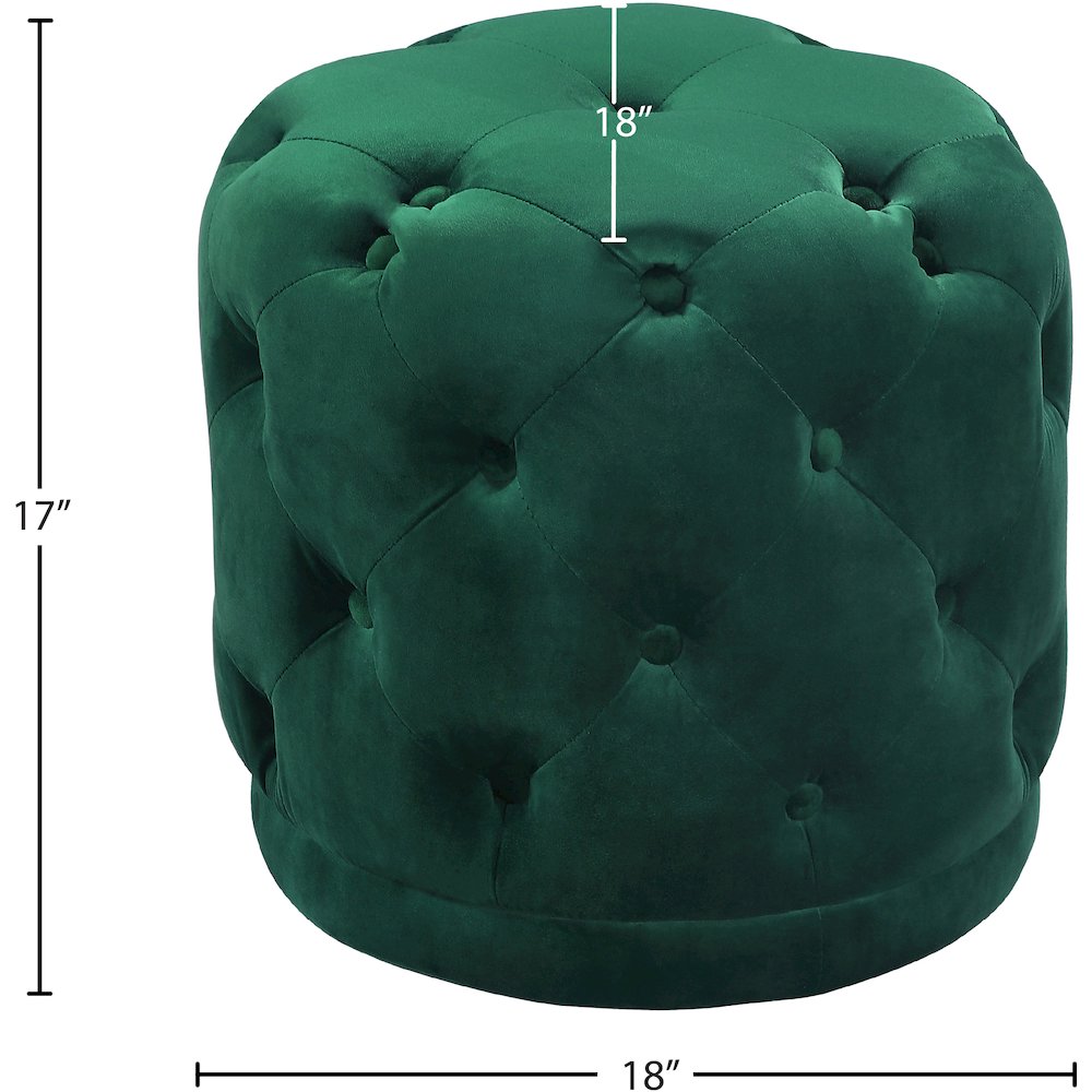 Harper Green Velvet Ottoman/Stool. Picture 3