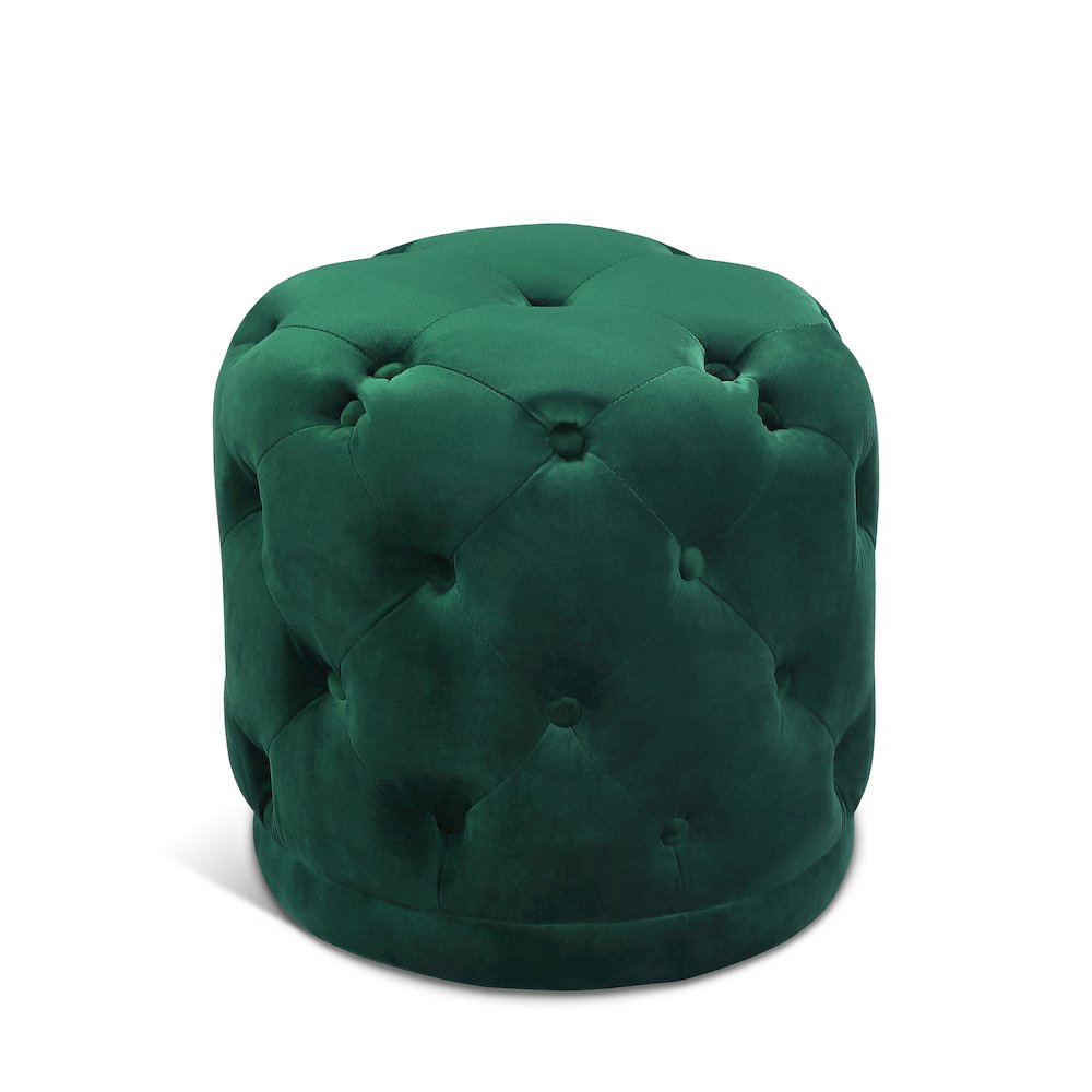 Harper Green Velvet Ottoman/Stool. Picture 1