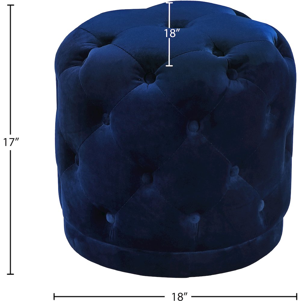 Harper Navy Velvet Ottoman/Stool. Picture 3