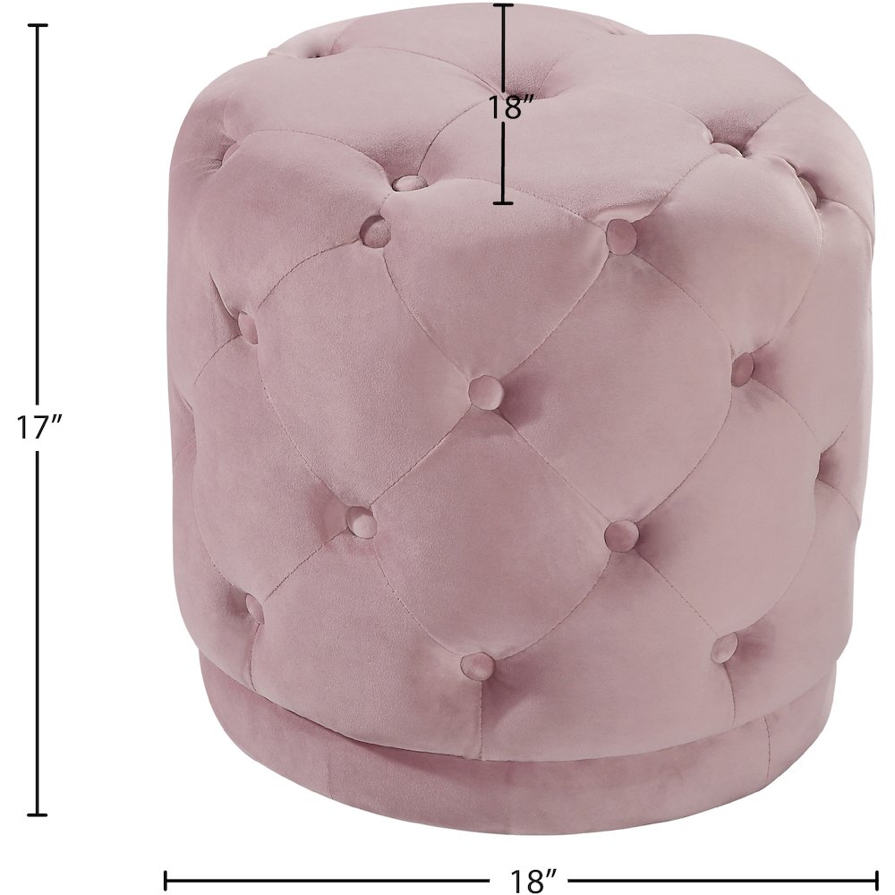 Harper Pink Velvet Ottoman/Stool. Picture 3