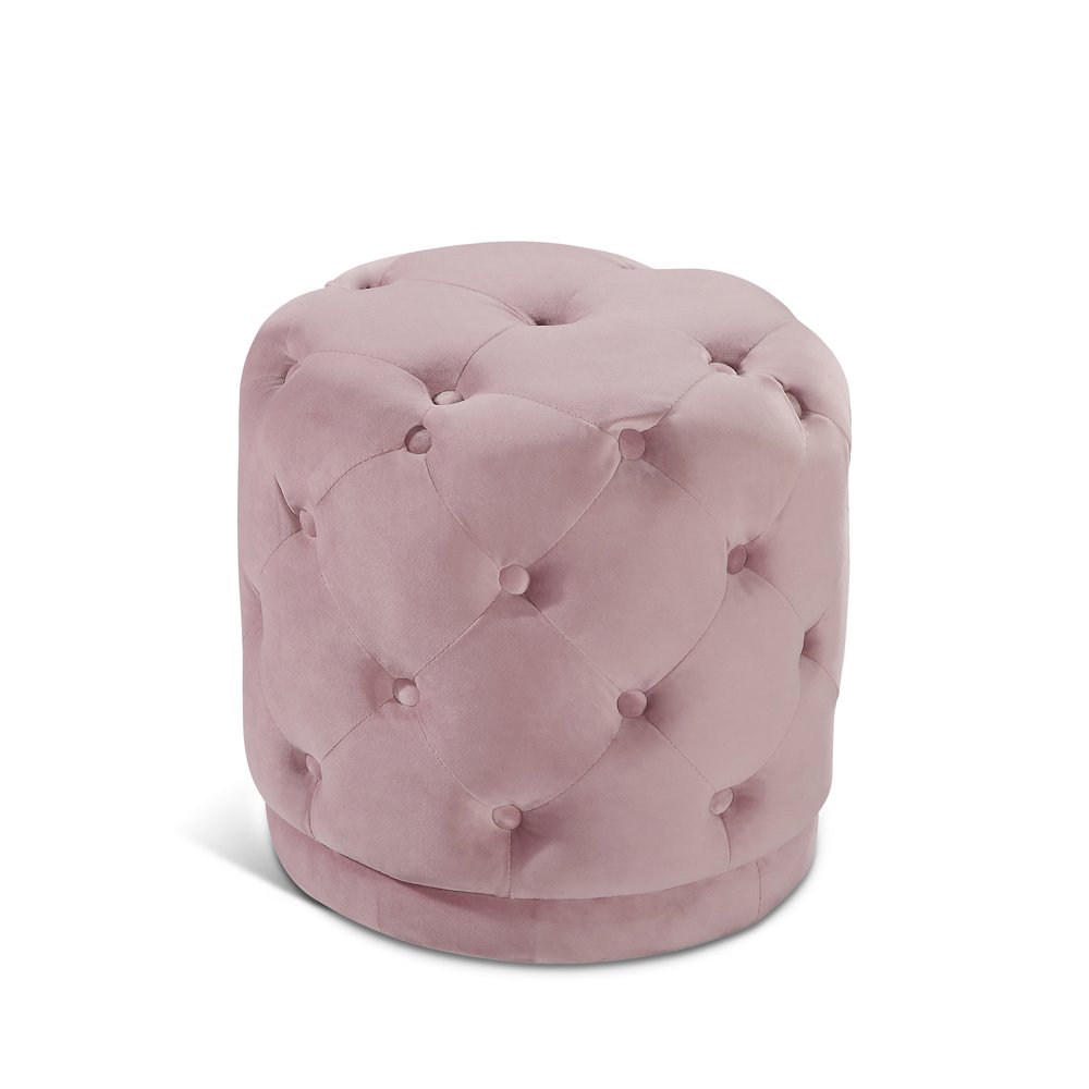 Harper Pink Velvet Ottoman/Stool. Picture 1