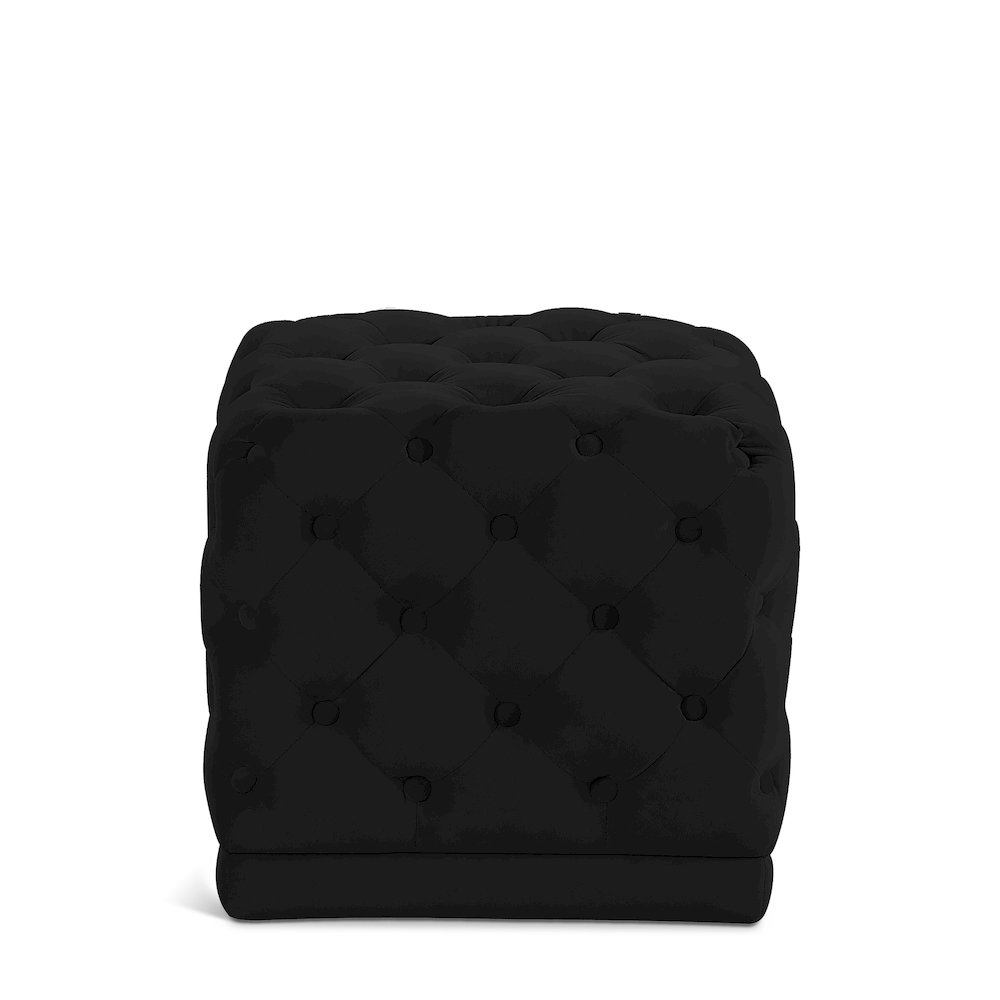 Stella Black Velvet Ottoman/Stool. Picture 1
