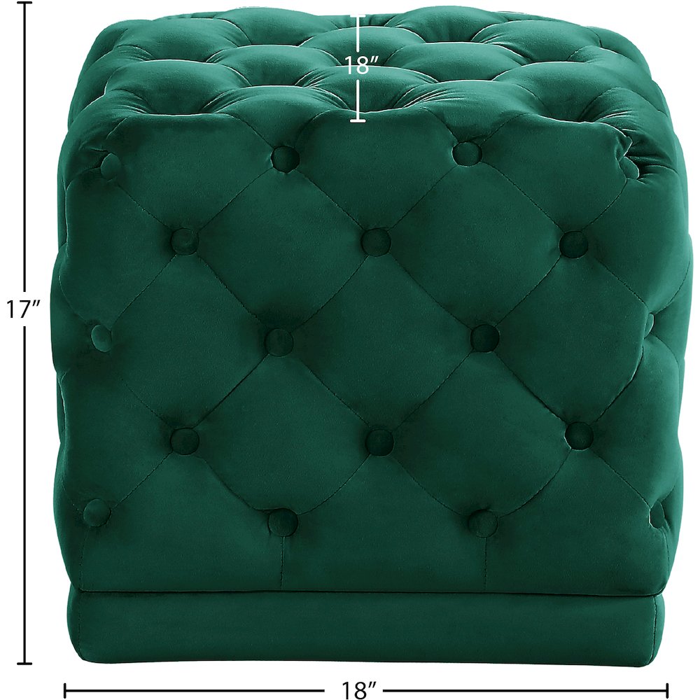 Stella Green Velvet Ottoman/Stool. Picture 3