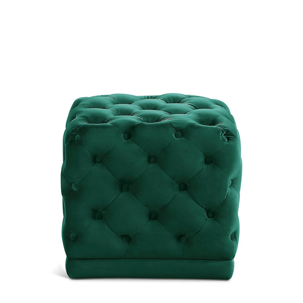 Stella Green Velvet Ottoman/Stool. Picture 1