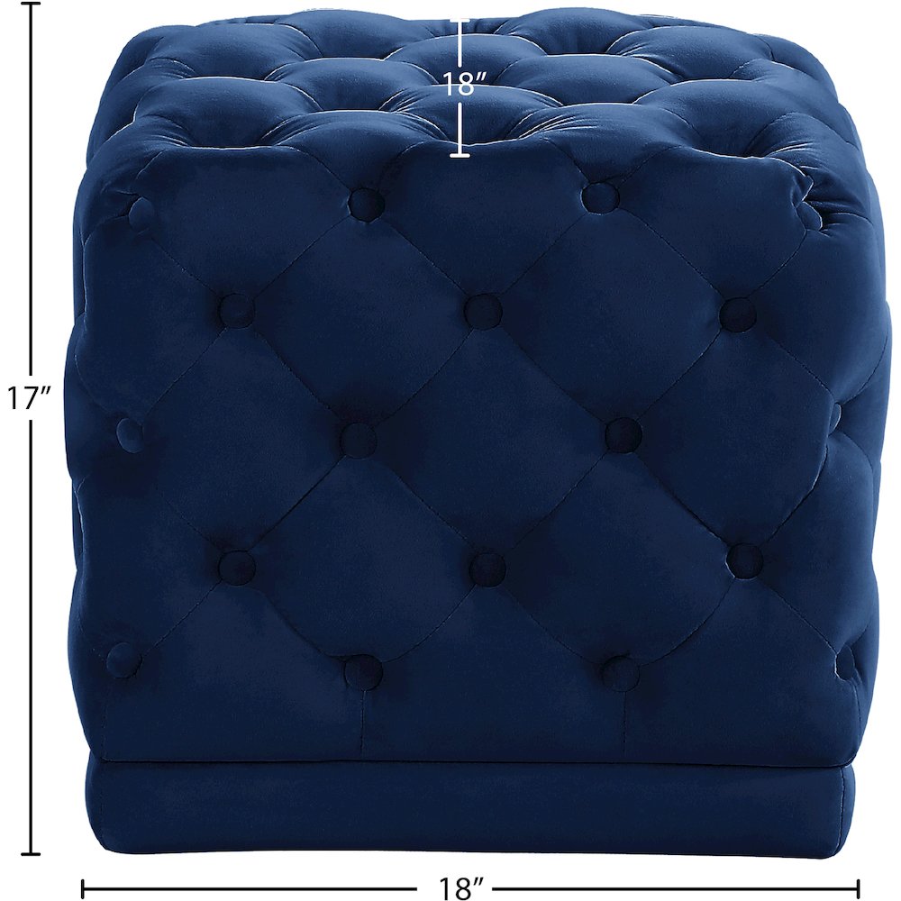 Stella Navy Velvet Ottoman/Stool. Picture 3