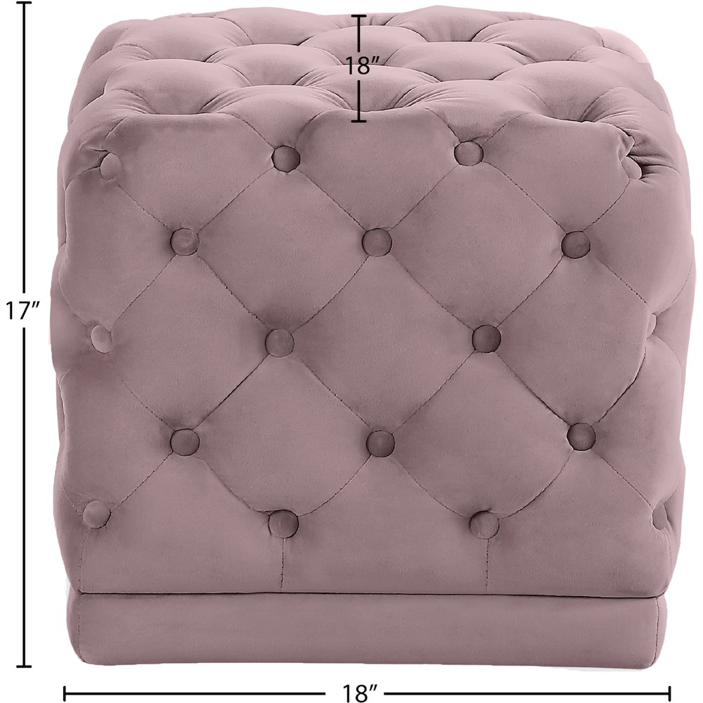 Stella Pink Velvet Ottoman/Stool. Picture 3