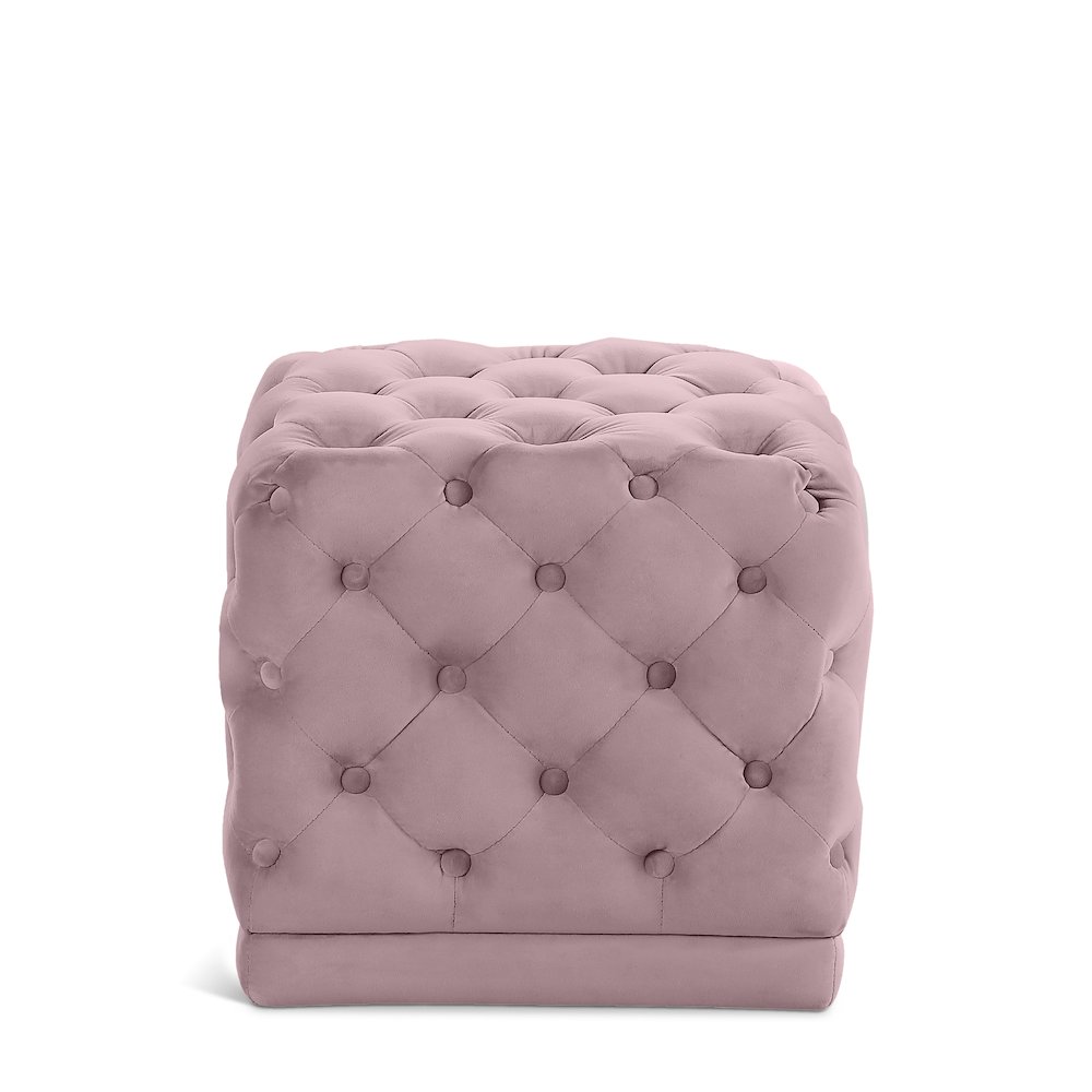 Stella Pink Velvet Ottoman/Stool. Picture 1