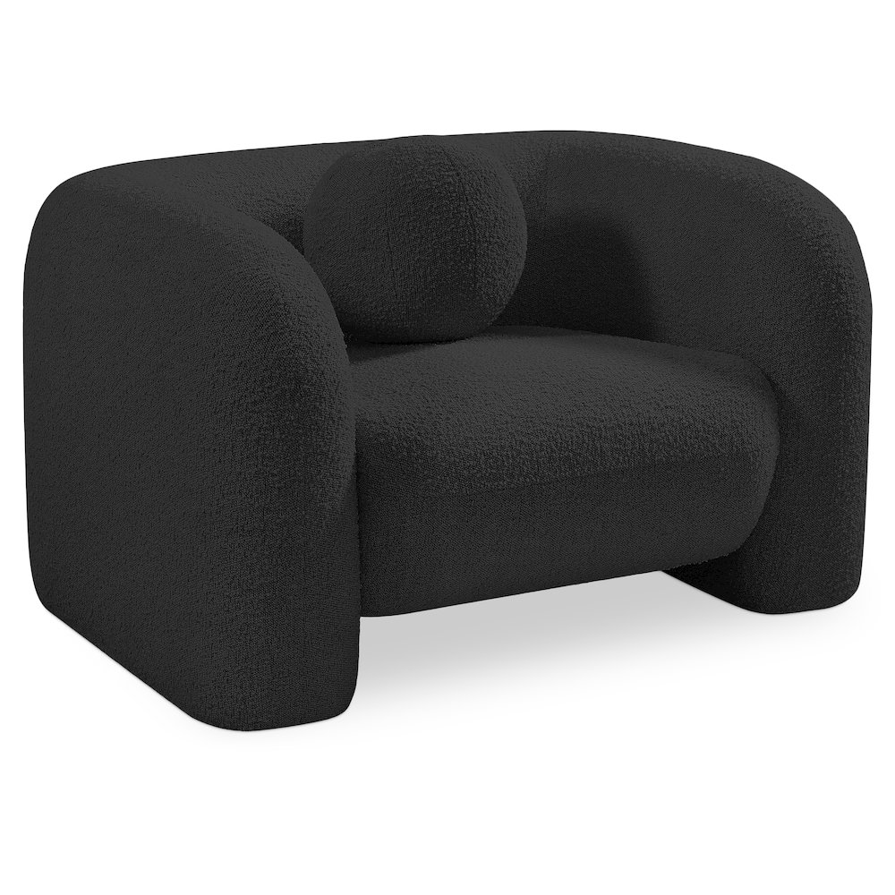 Emory Black Boucle Fabric Chair. Picture 1