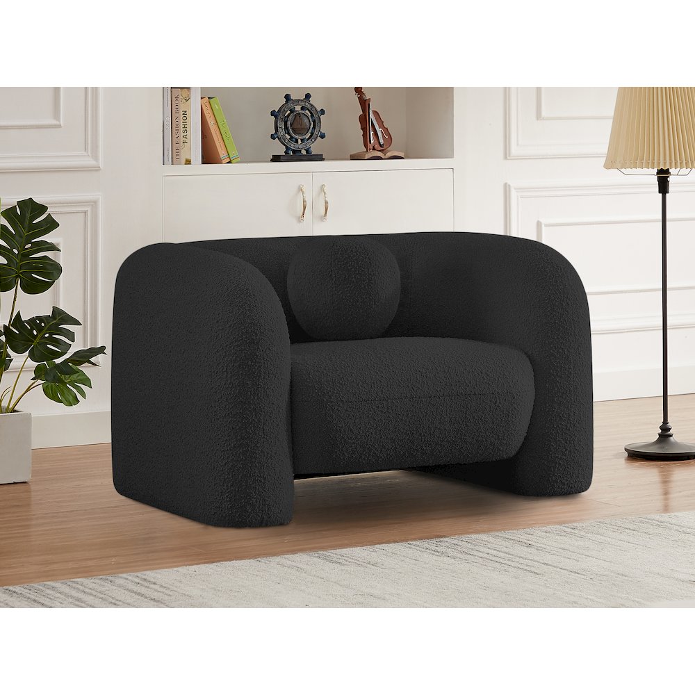 Emory Black Boucle Fabric Chair. Picture 2