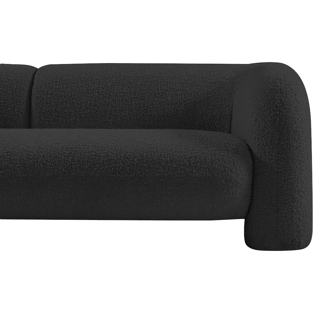 Emory Black Boucle Fabric Loveseat. Picture 10