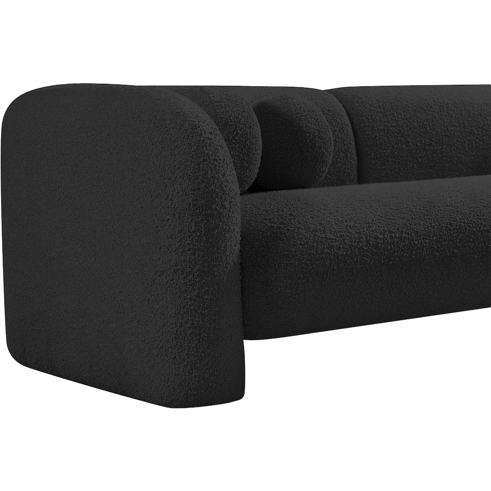 Emory Black Boucle Fabric Loveseat. Picture 11