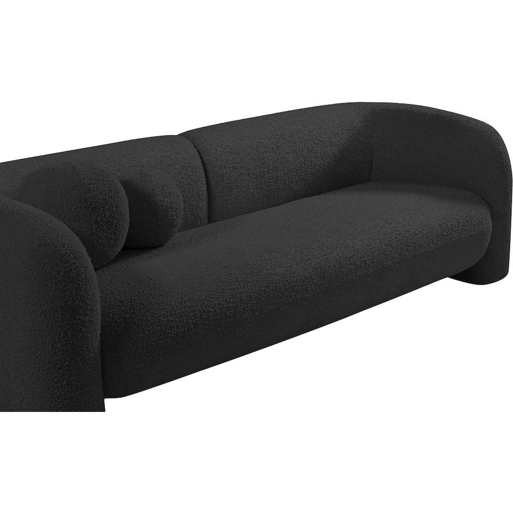 Emory Black Boucle Fabric Loveseat. Picture 12