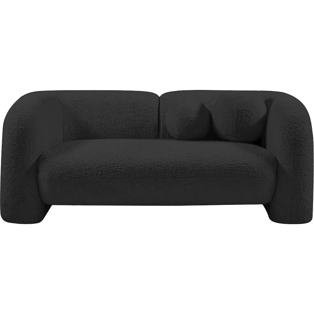 Emory Black Boucle Fabric Loveseat. Picture 4