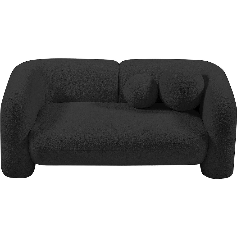 Emory Black Boucle Fabric Loveseat. Picture 5