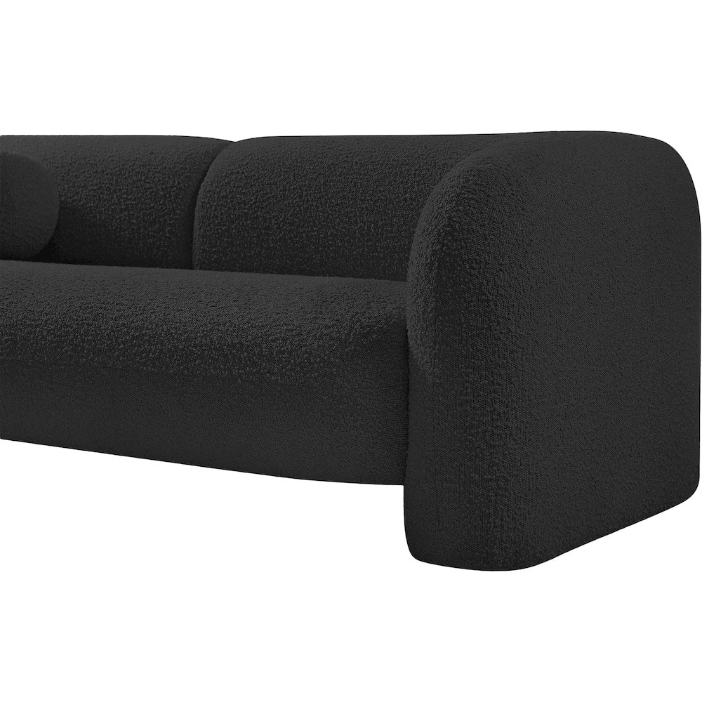 Emory Black Boucle Fabric Loveseat. Picture 8
