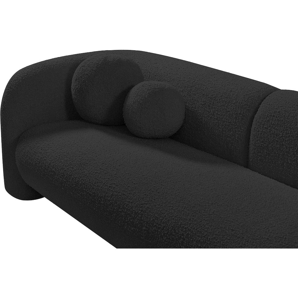 Emory Black Boucle Fabric Loveseat. Picture 9