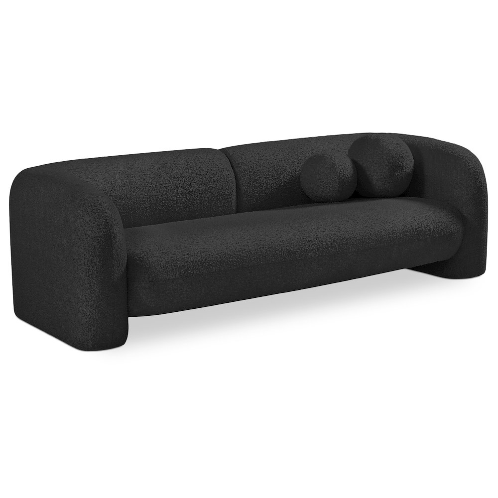 Emory Black Boucle Fabric Sofa. Picture 1
