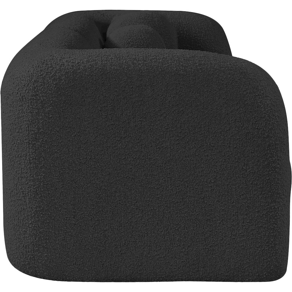 Emory Black Boucle Fabric Sofa. Picture 6