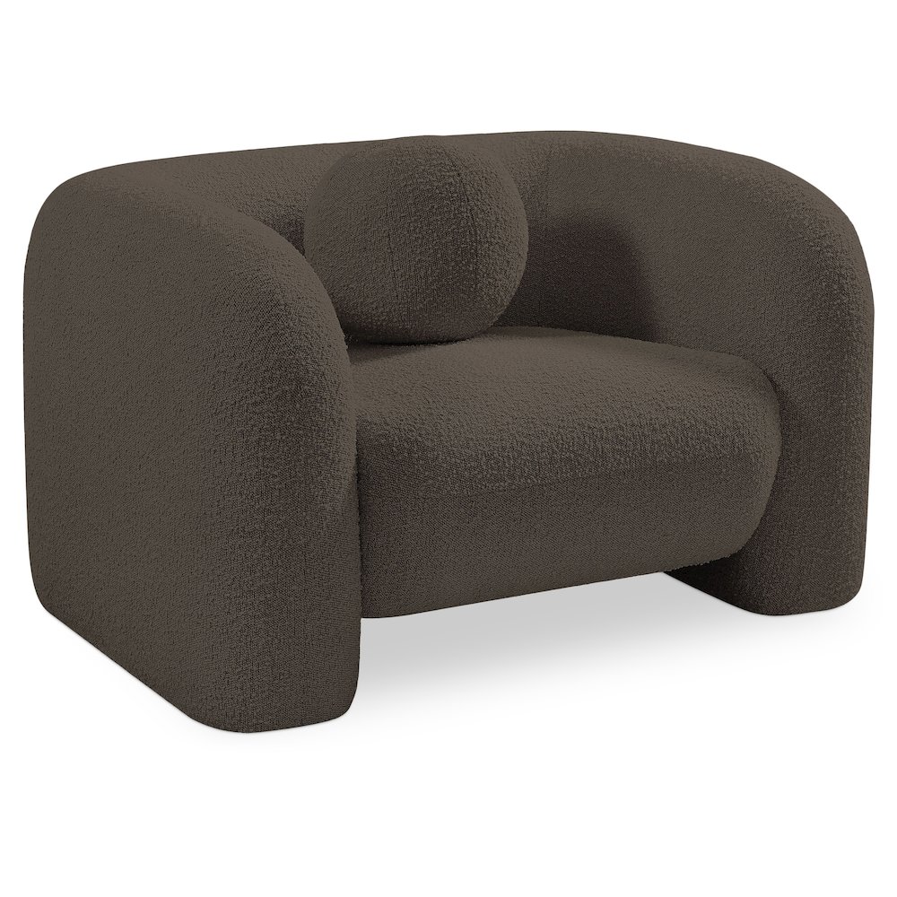 Emory Brown Boucle Fabric Chair. Picture 1