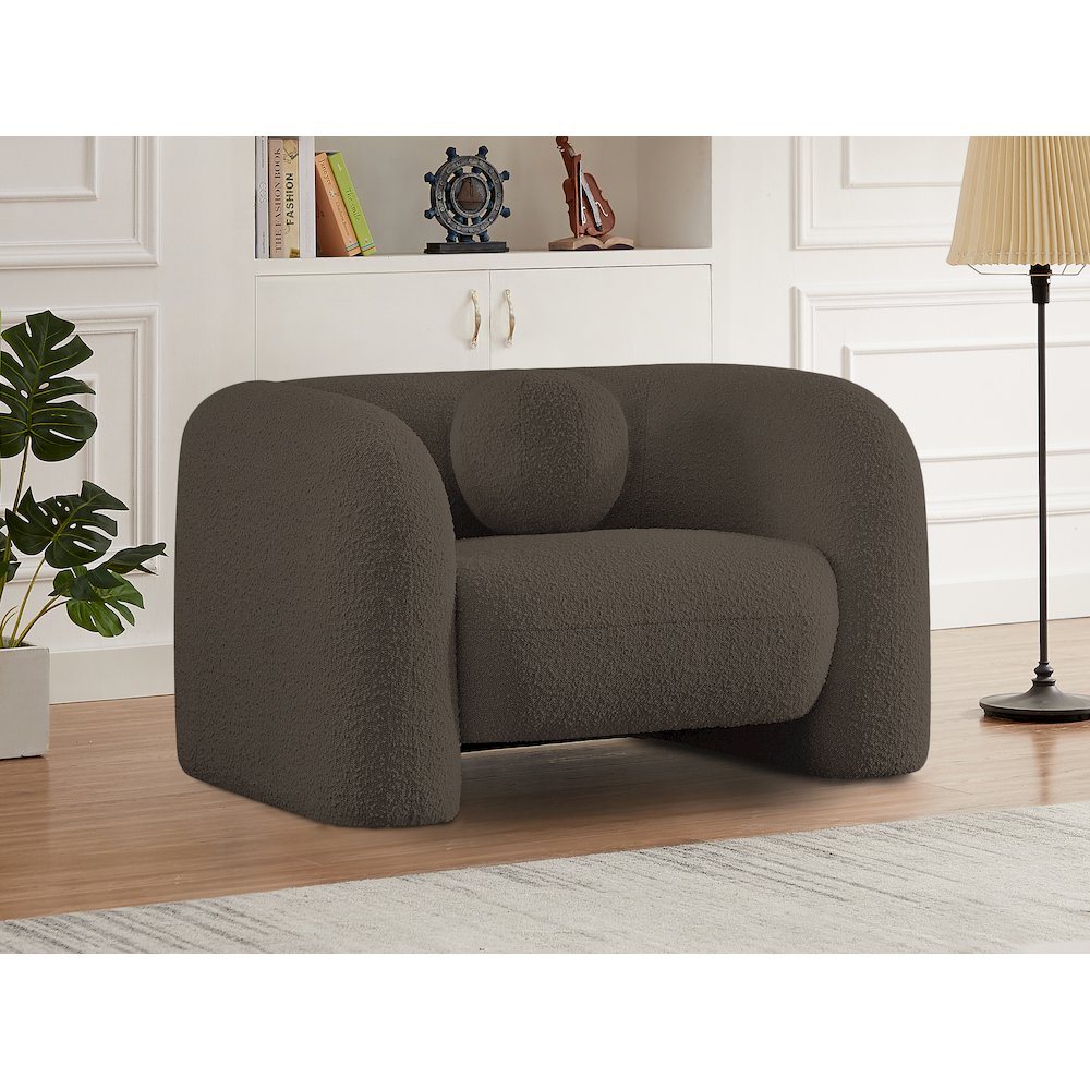 Emory Brown Boucle Fabric Chair. Picture 2